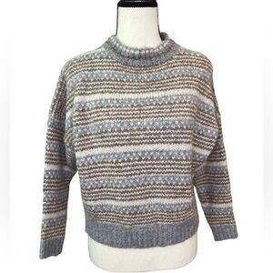 Elsamanda Crew Neck Striped Wool Italian Sweater